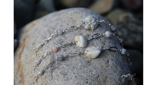 seashell and semi-precious stones bracelet