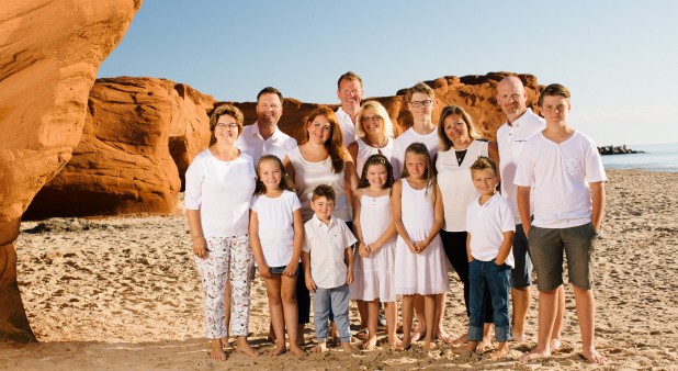 Family portrait at the Dune du Sud beach