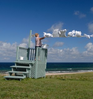 La corde à linge baromètre du paysage