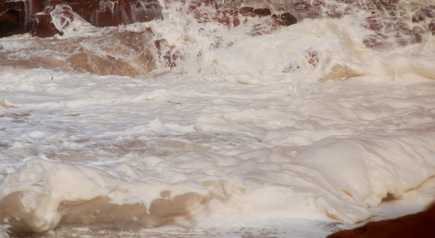 Sea foam during an October storm