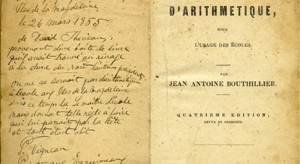 De notre collection, livre d\'arithmétique de Placide Vigneau ...