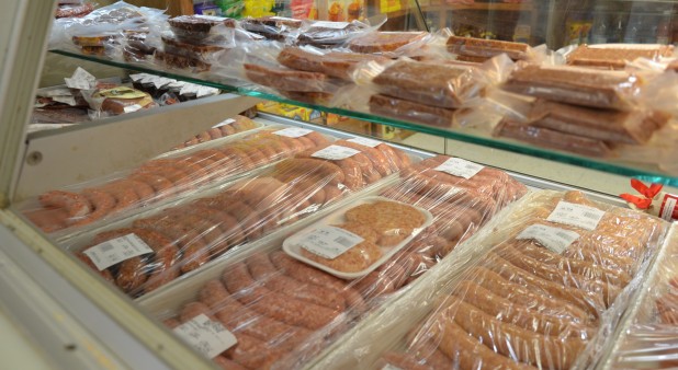 Variety of homemade sausages