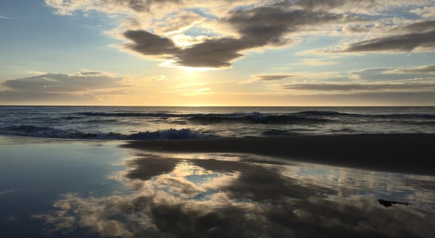 Coucher de soleil devant