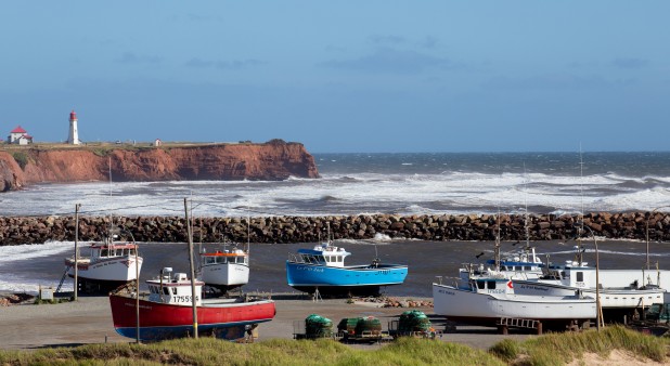 Vue sur le phare et les bateaux