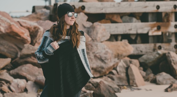 Poncho avec manches - Fabriqué à partir de vêtements récupérés