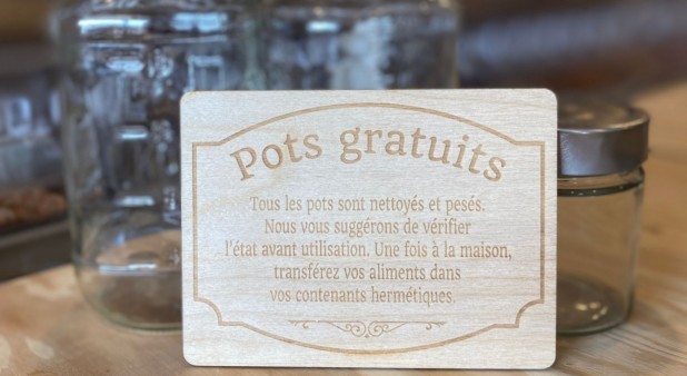 Pots gratuits pour vrac