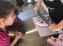 Cutting soap (with a lovely audience!)