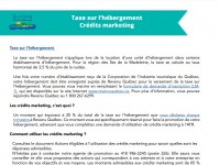 Modalité d'inscription aux crédits marketing