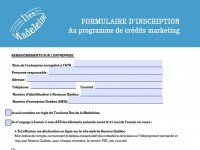 Registration form marketing credit program