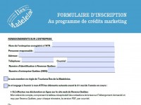 Formulaire d'inscription aux crédits marketing