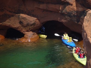 Sea kayaking caves and cliffs exploration