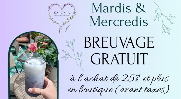 Mardis & mercredis BREUVAGE GRATUIT / Salomia - Coeur d'herboriste