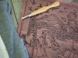 Atelier de linogravure sur tissus avec Nada éco atelier