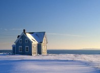 Traditional house during winter - Îles de la Madeleine