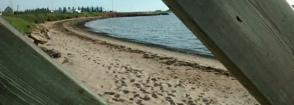 Îles de la Madeleine, plage, sable, mer et gazon 