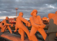 Îles de la madeleine, site de la côte, statue des pêcheurs