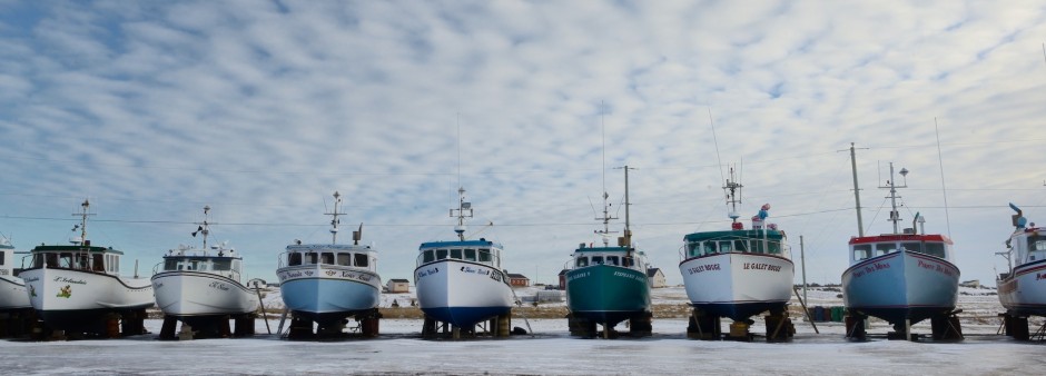 Îles de la Madeleine, bateaux, hiver 