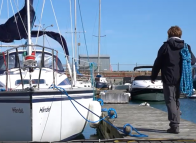 Martine on the dock