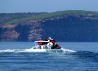 Excursion dans les falaises en zodiac, Îles de la Madeleine