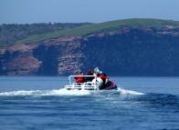 Excursion in the red cliffs, Îles de la Madeleine