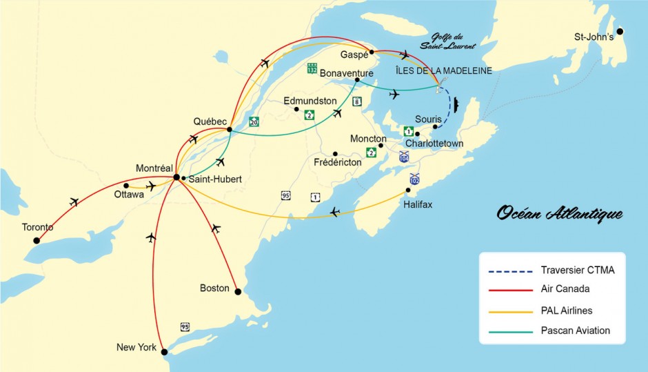 Carte d'accès aux Iles de la Madeleine